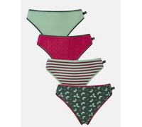 British Boxers Multipack! 4 Pairs of Women's Bamboo High Leg Knickers - Forest Berry - 3X-LARGE