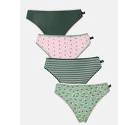 British Boxers Multipack! 4 Pairs of Women's Bamboo High Leg Knickers - Juniper - LARGE