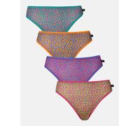British Boxers Multipack 4 Pairs of Women's Bamboo High Leg Knickers - Wild Cat - XX-LARGE
