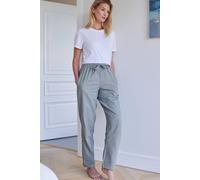 British Boxers "orkney" Herringbone Brushed Cotton Pyjama Trousers In Light Green Light Green