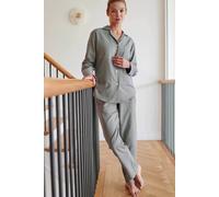 British Boxers "orkney" Herringbone Brushed Cotton Pyjamas In Light Green Light Green