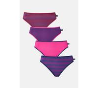 British Boxers Pack Of Four "cherry Pie" Bamboo High Leg Knickers In Dark Pink Dark Pink L