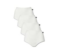 British Boxers Pack Of Four "ivory" Bamboo Full Briefs In Off White Off White