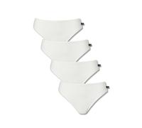 British Boxers Pack Of Four "ivory" Bamboo High Leg Knickers In Off White Off White