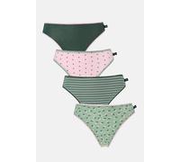 British Boxers Pack Of Four "juniper" Bamboo High Leg Knickers Multi