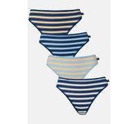British Boxers Pack Of Four "on The Pier" High Leg Knickers In Navy Navy