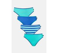 British Boxers Pack Of Four "seagreen" Bamboo High Leg Knickers In Bright Blue Bright Blue S