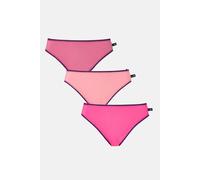 British Boxers Pack Of Three "fizz" High Leg Knickers In Bright Pink Bright Pink