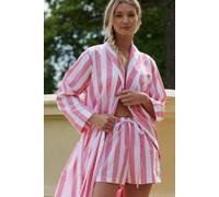British Boxers "picnic Pink" Stripe Crisp Cotton Pyjama Shorts In Light Pink Light Pink L