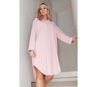 Powder Pink 'Herringbone' Brushed Cotton Nightshirt British Boxers Light Pink M