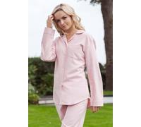 Powder Pink 'Herringbone' Brushed Cotton Pyjama Set British Boxers Light Pink XS