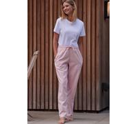 British Boxers Powder Pink 'herringbone' Brushed Cotton Pyjama Trousers In Light Pink Light Pink XS
