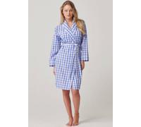 British Boxers "schoolhouse Blue" Gingham Crisp Cotton Mid-Length Dressing Gown In Light Blue Light Blue XXL