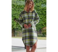 British Boxers "shetland" Check Brushed Cotton Nightshirt In Light Green Light Green S