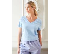 British Boxers "sky Blue" Cotton V-Neck T-Shirt In Light Blue Light Blue