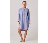 British Boxers "staffordshire Blue" Herringbone Brushed Cotton Nightshirt In Light Blue Light Blue XS