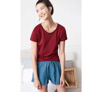 British Boxers "stornoway" Herringbone Brushed Cotton Sleep Shorts In Teal Teal