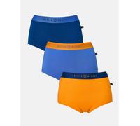 British Boxers Three-pack Women's Cotton Hipster Boxer Briefs - Citron Blue - 4X-LARGE