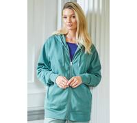 British Boxers "thyme" Cotton Zip-Up Hoodie In Pale Green Pale Green S