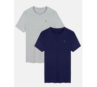 British Boxers Two-pack Men's Bamboo T-Shirts - Navy & Grey Marl - X-LARGE