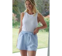 British Boxers "westwood Blue" Stripe Brushed Cotton Sleep Shorts In Baby Blue Baby Blue L