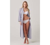 British Boxers "westwood Pebble" Stripe Brushed Cotton Dressing Gown In Light Grey Light Grey XL