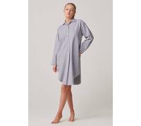 British Boxers "westwood Pebble" Stripe Brushed Cotton Nightshirt In Light Grey Light Grey
