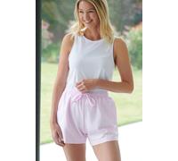 British Boxers "westwood Pink" Stripe Brushed Cotton Sleep Shorts In Baby Pink Baby Pink L