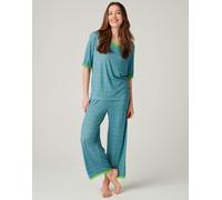 British Boxers Women's Bamboo Lace Pyjama Set - Blooming Fabulous - LARGE