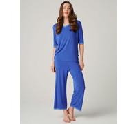 British Boxers Women's Bamboo Lace Pyjama Set - Ultra Blue - XX-LARGE