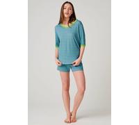 British Boxers Women's "Blooming Fabulous" Bamboo Lace Short Pyjama Set in Bright Blue | Size: 20 British Boxers Bright Blue 20