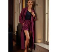 British Boxers Women's Brushed Cotton Dressing Gown - Cahors Herringbone - PETITE
