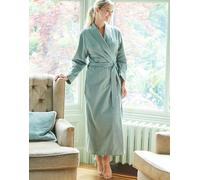 British Boxers Women's Brushed Cotton Dressing Gown - Moss Herringbone - PETITE