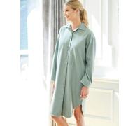 British Boxers Women's Brushed Cotton Nightshirt - Moss Herringbone - PETITE