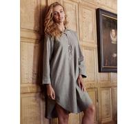 British Boxers Women's Brushed Cotton Nightshirt - Whitby Jet Herringbone - XX-LARGE