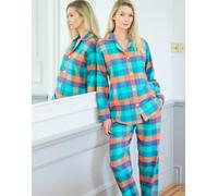 British Boxers Women's Brushed Cotton Pyjama Set - Acorn Squash Check - PETITE