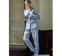 British Boxers Women's Brushed Cotton Pyjama Set - Chalk Stripe - PETITE