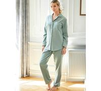 British Boxers Women's Brushed Cotton Pyjama Set - Moss Herringbone - PETITE
