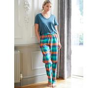 British Boxers Women's Brushed Cotton Pyjama Trousers - Acorn Squash Check - PETITE