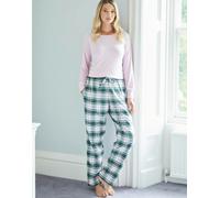 British Boxers Women's Brushed Cotton Pyjama Trousers - Burnet Rose Tartan - PETITE