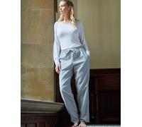 British Boxers Women's Brushed Cotton Pyjama Trousers - Chalk Stripe - PETITE