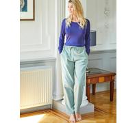 British Boxers Women's Brushed Cotton Pyjama Trousers - Moss Herringbone - PETITE