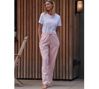 Powder Pink 'Herringbone' Brushed Cotton Pyjama Trousers British Boxers Light Pink M
