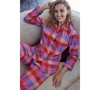 British Boxers Women's "Coral Shire" Square Brushed Cotton Pyjama Set in Coral | Size: Large British Boxers Coral L