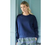 British Boxers Women's "French Navy" Cotton Lounge Sweatshirt in Navy | Size: Small British Boxers Navy S