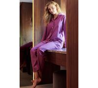 'Fuchsia Pink' Herringbone Brushed Cotton Pyjama Set British Boxers Magenta L