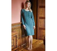 British Boxers Women's "Jolly Holly" Bamboo Long Sleeve Nightdress in Dark Green | Size: Small British Boxers Dark Green S