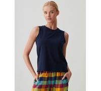British Boxers Women's Organic Cotton Pyjama Tank Top - French Navy - LARGE