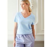 British Boxers Women's Organic Cotton V-Neck T-Shirt - Sky Blue - X-LARGE