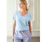 British Boxers Women's Organic Cotton V-Neck T-Shirt - Sky Blue - XX-LARGE